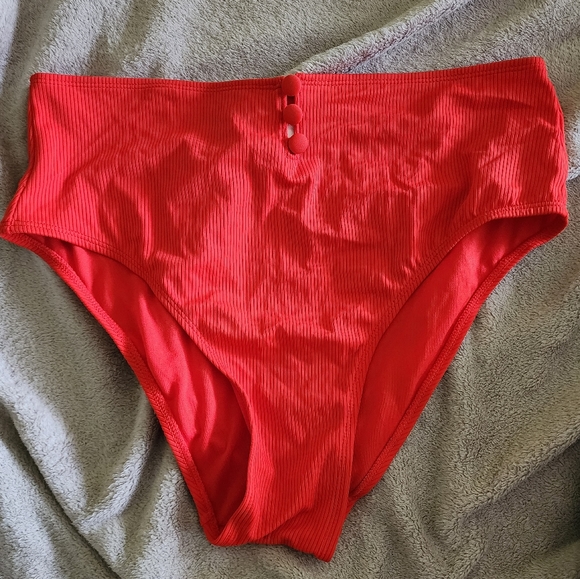 Xhilaration Other - NWOT Women's Ribbed Xhilaration High Waisted Button Bikini Bottoms